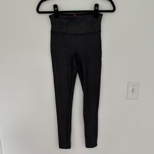 SPANX Coated Black High-Waisted Leggings - Size S